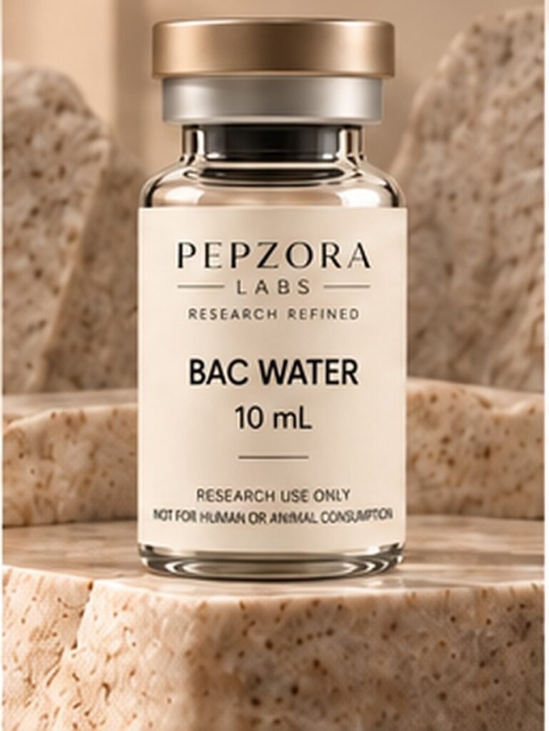 Bacteriostatic water 10ml vial — Pepzora Labs, laboratory use only